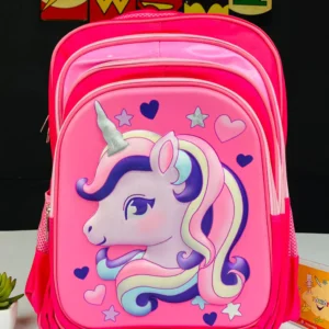 Unicorn Printed Pink School Bag For Kids