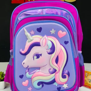Unicorn Printed Purple School Bag For Kids