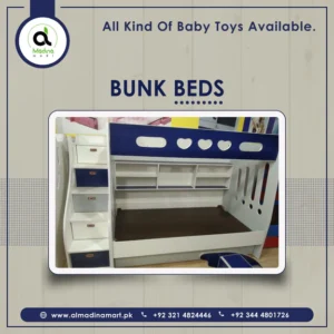 White & Blue Theme kids Bunker Bed