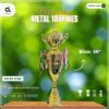 Premium Metal Trophy Golden Big Size