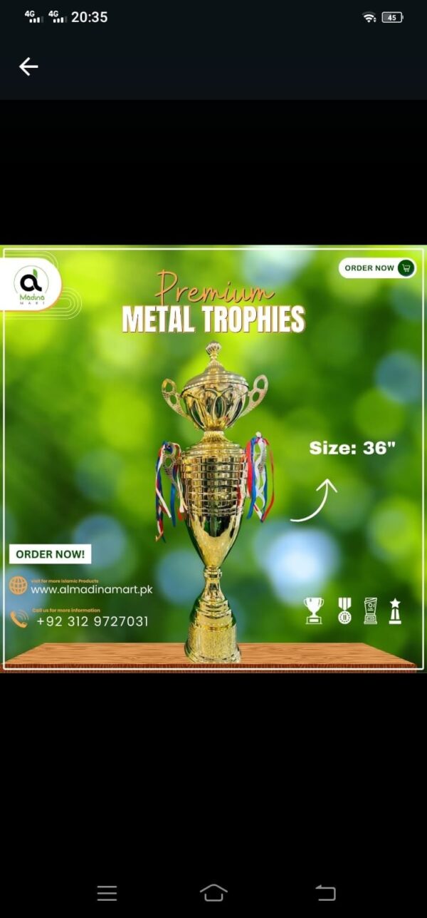 Premium Metal Trophy Golden Big Size
