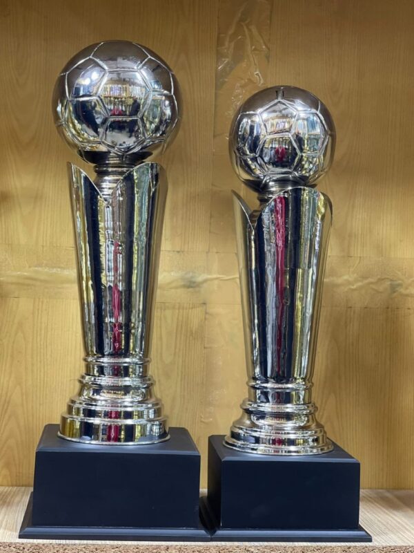 Silver Football Champion Trophy Set (Metal)