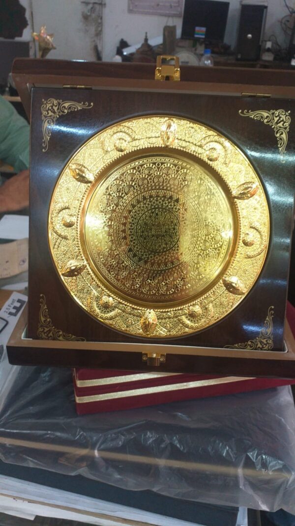 Round Brass Shields Golden with Printing - Image 2